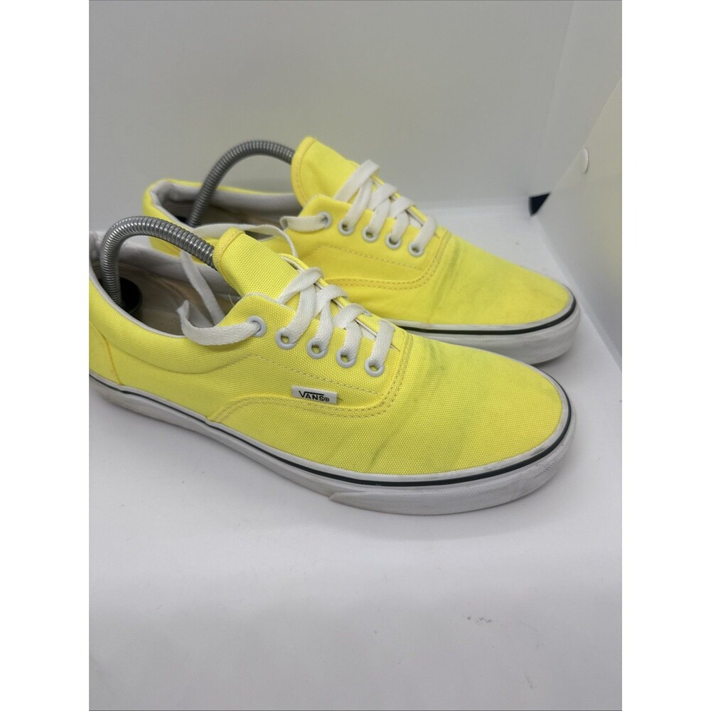 Vans Men's Era Neon Lemon Tonic Yellow True White Canvas Skate shoes Size 11